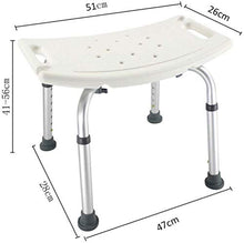 Sgabello da bagno impermeabile per anziani, in plastica spessa, con schienale alto, quadrato, robusto (colore: bianco)