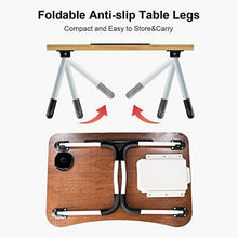 BOPUROY Tavolo Laptop, Tavolo per Notebook, Pieghevole Tavolo per Computer Portatile, Supporto PC Portatile con Gambe Pieghevoli per Divano, con Fessura per Tazza, per Lletto/Divano/Pavimento - Arredi Casa