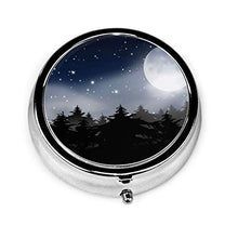 3 scomparti portapillole astratto stelle nuvoloso cielo notturno con grande dipper lusso kit di stoccaggio metallo tondo argento pulsante pillola dispenser vitamine olio di pesce supplementi