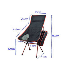 Sedia pieghevole da picnic, pesca, campeggio, escursioni, viaggi e sport, con altezza regolabile e supporto fino a 150 kg, fornita con borsa per il trasporto, Royal Blue