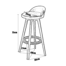 BDLYZ Yxsd Sedia Bar, Seggiolone, Seduta in Legno Massello + Cuoio, Rotazione A 360 Gradi (Color : Light Gray - Cloth)