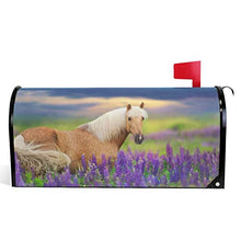 Copre cassetta postale magnetica animale lupino fiori viola tramonto grande cassetta postale avvolge giardino cortile decorazione casa dimensioni 64,8 x 53,3 cm