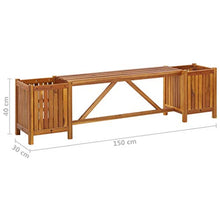 VidaXL - Panca da giardino con 2 fioriere, 150 x 30 x 40 cm, in legno di acacia