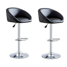 Set Di 2 Sgabelli Da Bar Regolabili, Sedie Girevoli Con Schienale, Altezza Del Bancone Della Cucina Da Pub, Base Stabile Rotonda sedile da pub (Colore : Black with Backrest A and Footrest)