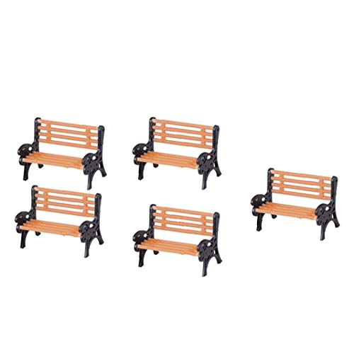 5pcs Mini Park Panche Model Train 1: 100 Bench Chair Salottino in Miniatura Panchina Craft Per Il Layout Railway