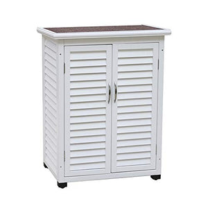Scatola portaoggetti da giardino a 2 livelli, in legno locale per armadietto superiore inclinato, copertura esterna, contenitore per balcone impermeabile con porta esterna