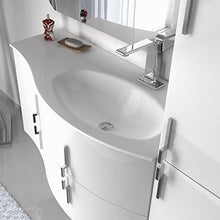 Bagno Italia Mobile Bagno 104 cm arredo sospeso Bianco Nero Rosso Grigio Moderno Reversibile Mobili I