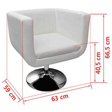 vidaXL 2X Poltrona Girevole Cubo in Similpelle Bianca Sedia Sgabello da Bar