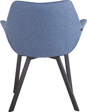CLP Poltrona Soggiorno Design Lancy in Stoffa I Sedia Pranzo Imbottita con Braccioli E Telaio in Metallo I Sedia Rétr, Colore:Blu