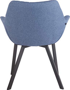 CLP Poltrona Soggiorno Design Lancy in Stoffa I Sedia Pranzo Imbottita con Braccioli E Telaio in Metallo I Sedia Rétr, Colore:Blu
