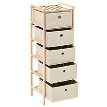 Festnight Armadietti con 5 Cesti, Comò e Cassettiere in Tessuto e Legno di Cedro Beige 2 pz