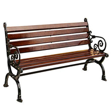 Panchina per terrazza da giardino panchina per parco all'aperto, Struttura anticorrosiva del ghisa di legno solido con la sedia del portico posteriore, Sedia in legno duro resistente alle intemperie