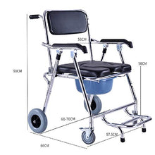 Sedia da Toilette Pieghevole con Sedile per WC Imbottito Sgabello per Doccia da Bagno Persona Anziana/Incinta/Donna/Portatori di Handicap Sedia Mobile da Vasino Ruota della Cintura