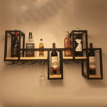 JHGJBJ Cremagliera del Vino cremagliera Bicchiere di Vino di Alta qualità in Legno massello battuto in Ferro a Parete Vino Rack Supporto Creativo Bicchiere di Vino a Testa in Giù