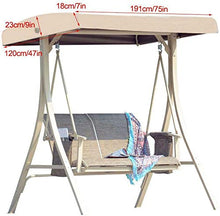 ULEMONDEE - Copertura di ricambio per altalena da giardino, copertura di ricambio per altalena, impermeabile, di ricambio per portico per 2 – 3 verande, giardino, altalena (beige)