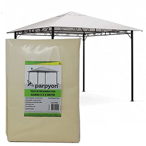 parpyon® Telo Gazebo 3X3 Copertura in Tessuto Poliestere 100% - Telo per Gazebo da Giardino Esterno Vari Modelli – mt 3x3-3x4-3x2 Colore Beige arredo Giardino (3X3 Style)