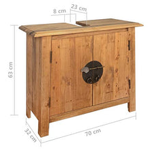 BIGTO Armadietto da bagno in legno di pino riciclato, 70 x 32 x 63 cm
