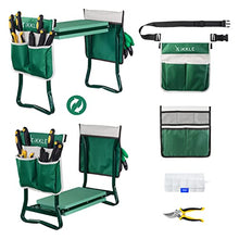 Inginocchiatoio e sedile da giardino, sgabello da giardino pieghevole aggiornato Attrezzi da giardinaggio inginocchiatoio da giardino portatile con 2 sacche per attrezzi gratuite, cesoie da potatura