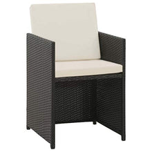 Fesjoy Set da Pranzo in Sintetico per Giardino in Rattan Rota PE Outdoors 1 Tavolo 4 sedie e 8 Cuscini
