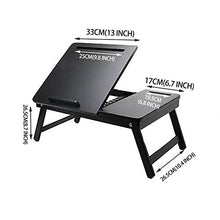jiaju Tavoli da Picnic Tavolo Pieghevole, Tavolo Laptop Regolabile Tavolo da Tavolo in bambù Pieghevole Pieghevole Pieghevole per la Colazione Accogliente Black Bamboo Computer Table