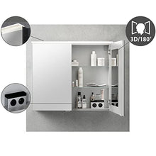 Fackelmann, set di mobili da bagno B.Perfect, 3 pezzi, con lavabo, lavandino in ceramica, 80 cm e armadietto a specchio a LED