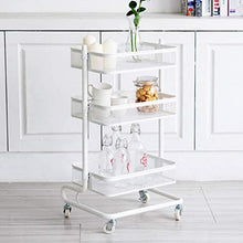 LY Carrello Multiuso a 3 Livelli Cart Carrello da Cucina con Ruote ， for Cucina Bagno Camera da Letto Soggiorno (Color : Black)
