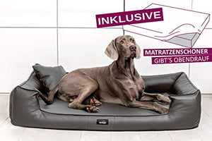 tierlando® Ortopedico Letto per Cani Goofy Visco | Anti-Capelli | Facile Pulire | Pelle Artificiale. Decompressione e Schmerzlinderung. - Grafite Grigio, L 100x80x25 cm Innenmaß (B x T): 80x55 cm