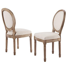 VONLUCE Set di 2 Sedie da Pranzo Imbottite in Tessuto con Schienali Rotondi e Gambe in Legno di Gomma 2pcs Sedie Vintage in Peluche Stile Francese per Soggiorno Camera da Letto, Beige