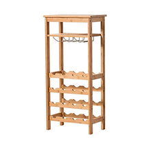 COLiJOL Portabottiglie da Terra da 16 Bottiglie Portabottiglie in Legno Massello Portabottiglie Scaffale Portaoggetti Decorazione Di Moda