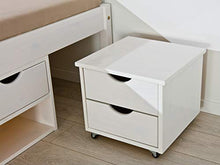 Inter Link Letto matrimoniale con scomparti e cassetti, in vero legno biologico, laccato bianco, larghezza x altezza x profondità: 209 x 48 x 186 cm