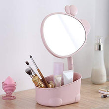Cabilock Specchio per Il Trucco con Scatola di Immagazzinaggio Simpatico Supporto Specchio Cosmetico a Forma di Giraffa per La Casa Camera da Letto Bagno Donne Ragazze Specchio Cosmetico