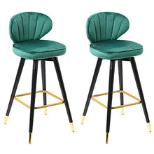 bdb Set di 2 Sgabelli da Bar in Legno con Schienale Alto, Sedie da Bar da Cucina, Sedile da Bar for Interni | All'aperto | Cafe | Pub | Terrazza mobilia (Colore : Verde)