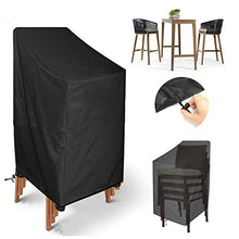 Copertura per Sedie da Giardino, Impermeabile in 210d Oxford Telo Coprisedie da Esterno Resistente, Coperture per Sedie Pieghevoli per Esterni, Anti UV/Pioggia/Vento, 89 * 89 * 120/89cm, Nero