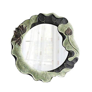Specchio Specchio da Parete Circolare Smussato Specchio per Trucco Specchio da Barba Decorativo in Resina Specchio da Bagno per Doccia Specchio da Trucco Leggero per Camera da Letto