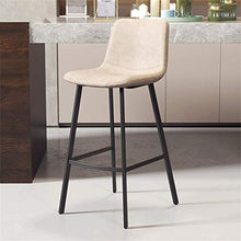 Sedia Bar Sedia bancone in Stile Moderno Cucina Colazione Sgabello Bar Gambe in Metallo Seduta in Ecopelle Beige