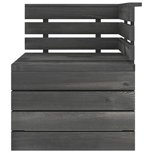 vidaXL Set Divani da Giardino su Pallet 5 pz Legno Pino Grigio Scuro