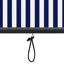 vidaXL - Tenda avvolgibile per esterni, 100 x 250 cm, colore: blu e bianco