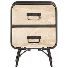 Tidyard Comodino Industraile con 2 Cassetti in Legno Massello di Mango 40x30x55 cm Comodino Camera da Letto Comodino Cameretta Comodino Vintage Comodino con Cassetti Comodino Rustico