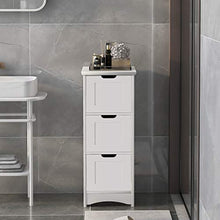 WGYDREAM Comodino Cassettiera da Bagno Armadio Organizer Bianco con 3 Cassetti Scaffale da Terra Armadio Alto Facile da Montare
