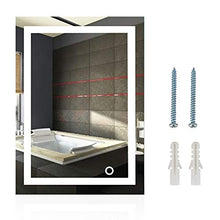 MOZUN Specchio per Illuminazione da Parete a Led da Bagno con Specchio per Il Trucco Dimmerabile Touch Screen Lcd Adatto per Bagno / Hotel / Famiglia