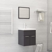 vidaXL Set Mobili da Bagno 2 pz Grigio Lucido in Truciolato