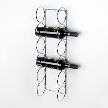 Emuca - Portabottiglie sospeso, Portabottiglie per mobile con 6 fori, bar o mensola. Acciaio cromato.