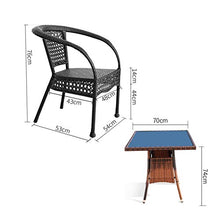 Tavolo in vimini in rattan mobili in patio e set sedia, Tavolo da giardino e sedie da giardino all'aperto in rattan Set di mobili da giardino per famiglie Tavolino da caffè all'aperto (sedia da tavola