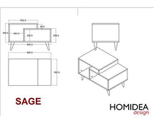 HOMIDEA Sage Tavolino Basso da Salotto - Tavolino da Divano - Tavolino da caffè Moderno in Un Design alla Moda (Avola - Bianco)