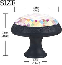 Geometrico astratto Argyle colorato Pomelli per Porta Set di 4 Pomelli per Mobili Manopole per Cassetti Cucina Armadio Vetro