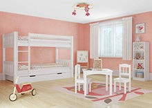 Erst-Holz Letto a Castello Bianco per Ragazzi per materassi 90x200 in Pino con doghe rigide 60.06-09W
