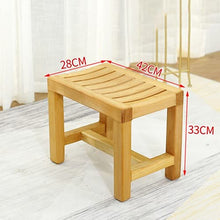 Sgabelli da Bagno, Panca per Doccia, bambù Bagno Termale Poggiapiedi Sedile da Bagno Impermeabile A Prova di umidità 150kg per Uso Interno, Ingresso, Giardino Esterno LSXIAO (Size : 42x28x33cm)