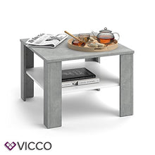 Vicco Tavolino da Divano Homer Tavolino da Soggiorno Cemento Bianco 60x60
