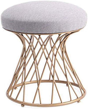 B-fengliu Gambe Sgabelli Lino Metallo Dorato Trucco Moda Dressing Sedie da Pranzo Sedia Tavolo da tè (Color : E)