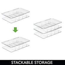 mDesign Porta Medicine – Contenitore plastica Senza BPA impilabile con Coperchio per medicinali – Cassetta Pronto Soccorso a 5 Scomparti per unguenti, Medicine, ECC. – Set da 2 – Trasparente